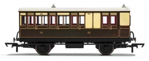 R40067 Hornby GWR, 4 Wheel Coach, Brake 3rd Class, 301 - Era 2/3