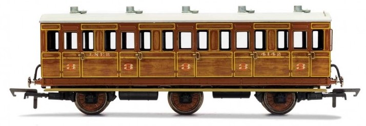 R40082A Hornby LNER, 6 Wheel Coach, 3rd Class, 4142 - Era 3