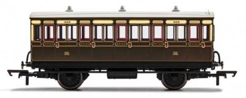 R40112 Hornby GWR, 4 Wheel Coach, 3rd Class, Fitted Lights, 1889