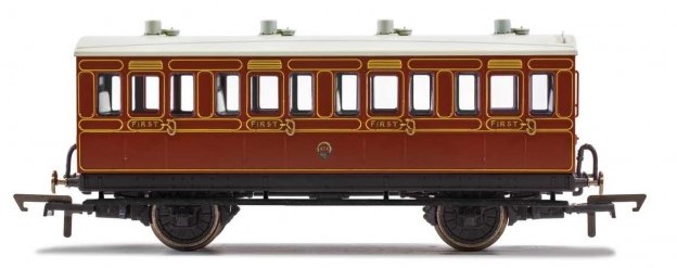 R40115 Hornby LB&SCR 4 Wheel Coach 1st Class Fitted Lights