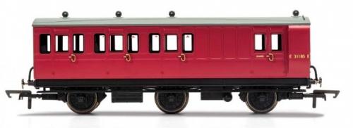 R40126 Hornby BR, 6 Wheel Coach, Brake 3rd Class, Fitted Lights