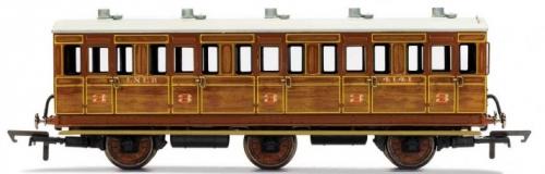 R40128 Hornby LNER 6 Wheel Coach 3rd Class Fitted Lights 4141