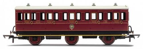 R40136 Hornby NBR, 6 Wheel Coach, 3rd Class, Fitted Lights, 1169